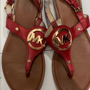 Red leather Michael Kors sandals